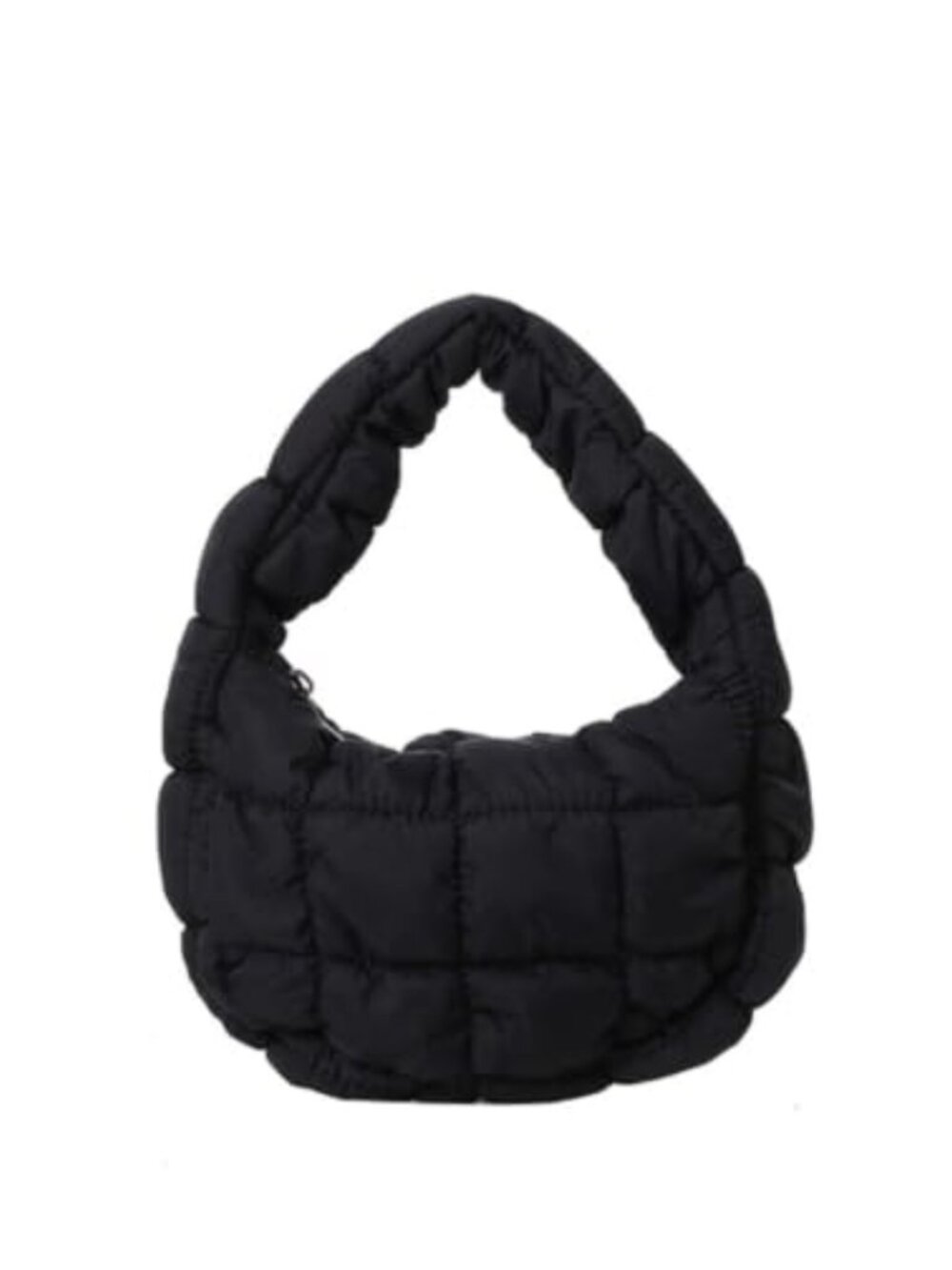 Mini Puffy Quilted Nylon Wristlet Clutch with Cotton Padded Filling
